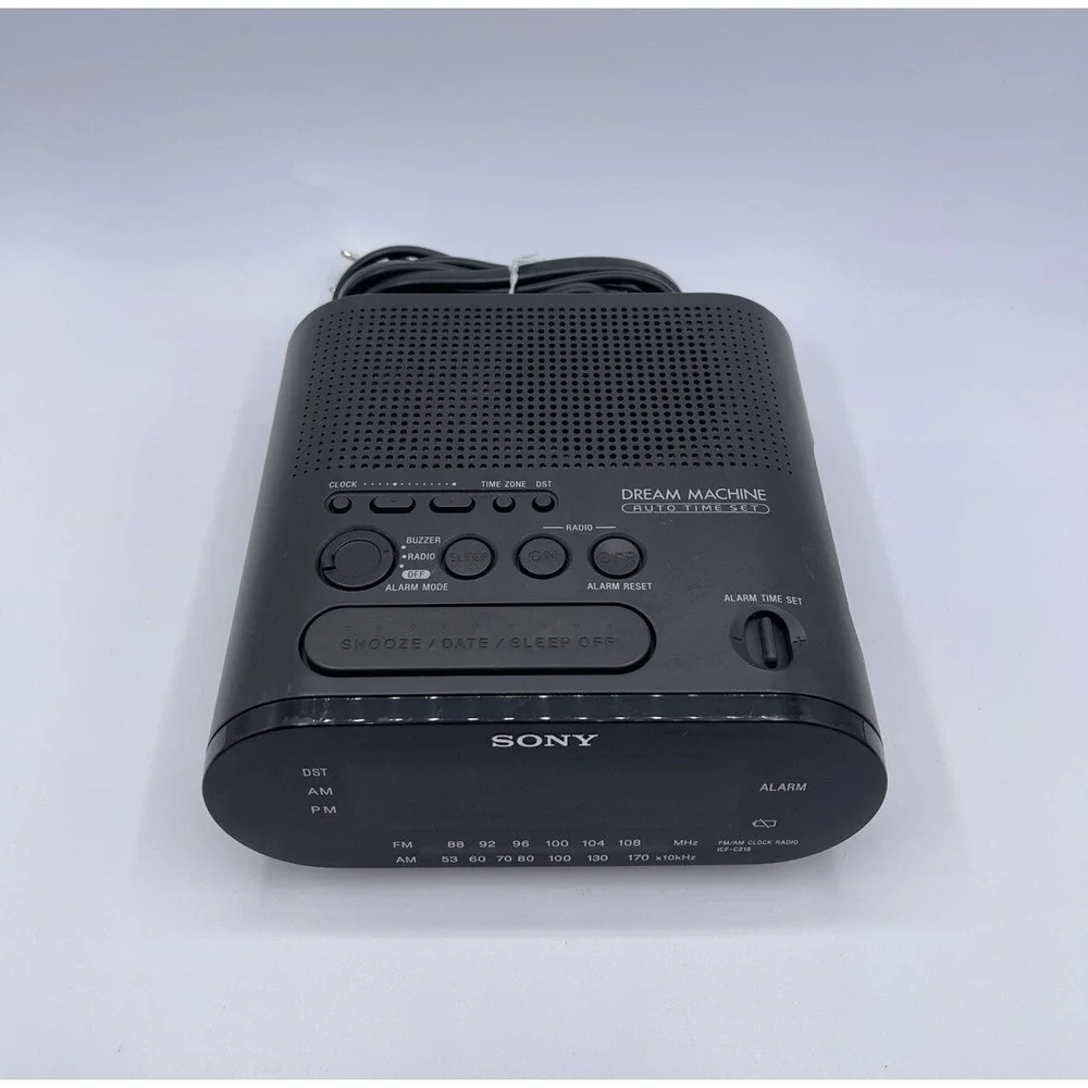 Sony Dream Machine ICF-C218‎ Black AM/FM Alarm Clock Radio Tested Working